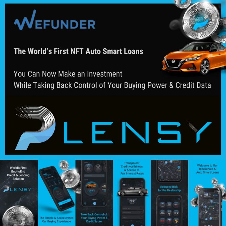 Plensy™, The World’s First NFT Auto Smart Loans, Announces Launch of Wefunder Equity Crowdfunding Campaign